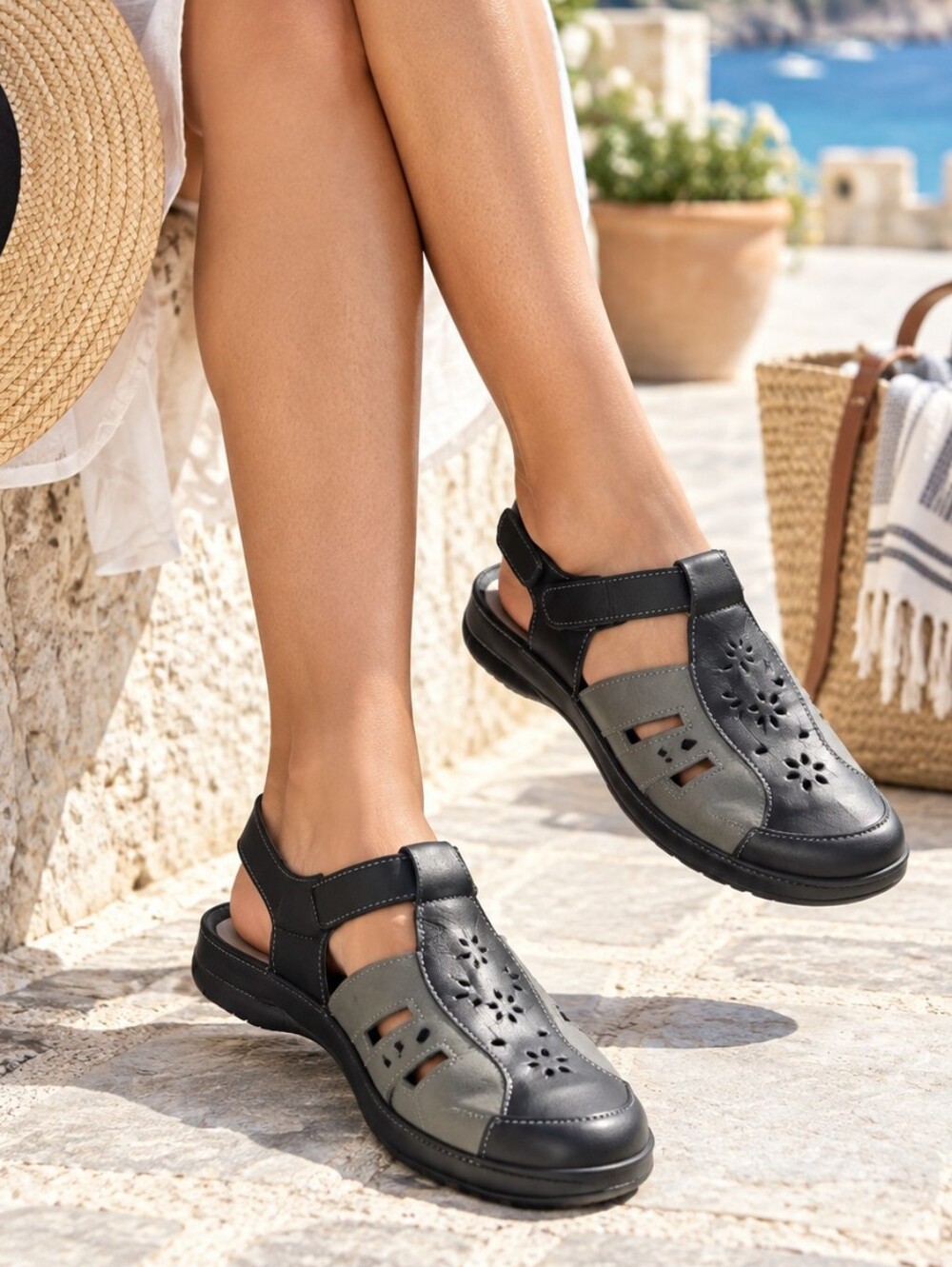 Arcopedico Milano Leather Comfort Sandals Perforated EU 40